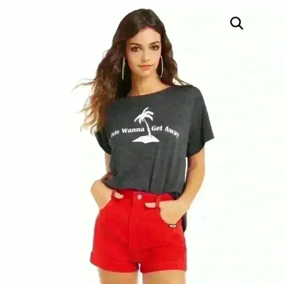 Wildfox Tops - Wildfox Isle Wanna Get Away Gray Manchester Tee